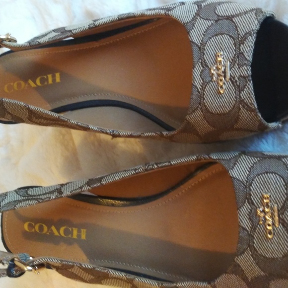 Coach Wedge Slingback Heels - Picture 1 of 4